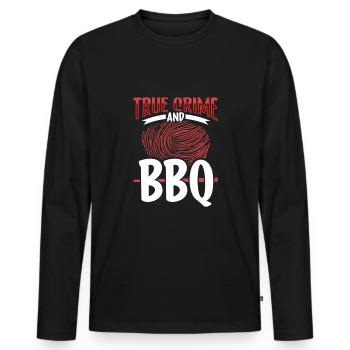 True Crime Murder Spy Crime Intérêt Idée cadeau - T-shirt manches longues Premium bio Homme - noir - Devant - Nico (187cm)