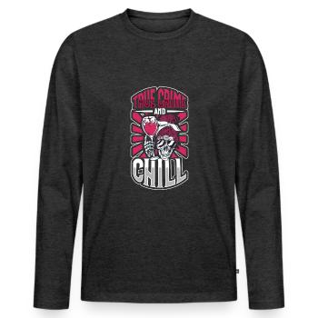 True Crime Murder Spy Crime Interest Gift Idea - Männer Premium Bio Langarmshirt - Anthrazit meliert - Vorne - Nico (187cm)