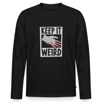 True Crime Murder Spy Crime Intérêt Idée cadeau - T-shirt manches longues Premium bio Homme - noir - Devant - Nico (187cm)