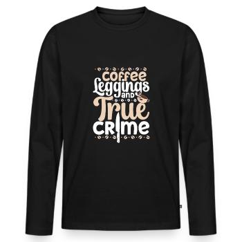 True Crime Murder Spy Crime Intérêt Idée cadeau - T-shirt manches longues Premium bio Homme - noir - Devant - Nico (187cm)