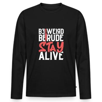 True Crime Murder Spy Crime Intérêt Idée cadeau - T-shirt manches longues Premium bio Homme - noir - Devant - Nico (187cm)