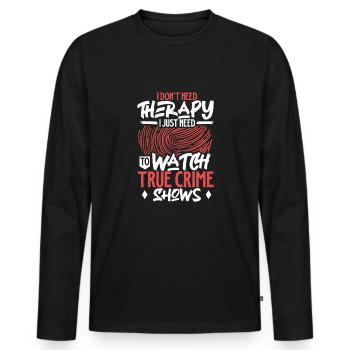 True Crime Murder Spy Crime Intérêt Idée cadeau - T-shirt manches longues Premium bio Homme - noir - Devant - Nico (187cm)