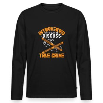 True Crime Murder Spy Crime Intérêt Idée cadeau - T-shirt manches longues Premium bio Homme - noir - Devant - Nico (187cm)