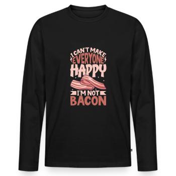 Amateur de bacon drôle Bacon célèbre nourriture Keto - T-shirt manches longues Premium bio Homme - noir - Devant - Nico (187cm)