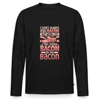Amateurs de bacon Drôle bacon Nourriture célèbre Keto - T-shirt manches longues Premium bio Homme - noir - Devant - Nico (187cm)
