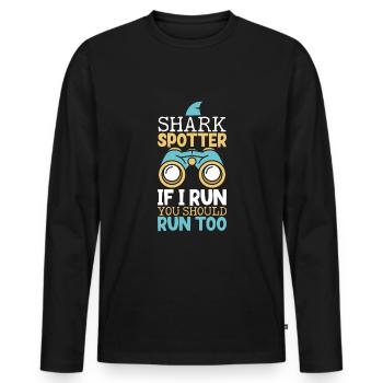 Shark Ocean Predator Plongée sous-marine - T-shirt manches longues Premium bio Homme - noir - Devant - Nico (187cm)