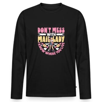 Commis des postes Postlady Postman Post Office - T-shirt manches longues Premium bio Homme - noir - Devant - Nico (187cm)