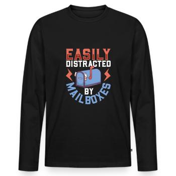 Commis des postes Postlady Postman Post Office - T-shirt manches longues Premium bio Homme - noir - Devant - Nico (187cm)