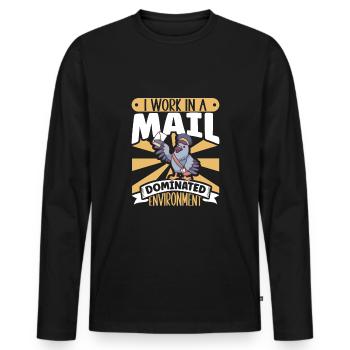 Postal worker mail lady postman mail - Men's Premium Organic Long Sleeve Shirt - black - Front - Nico (187cm)