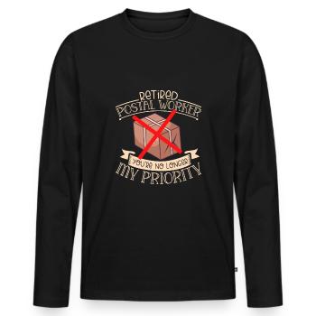 Commis des postes Postlady Postman Post Office - T-shirt manches longues Premium bio Homme - noir - Devant - Nico (187cm)