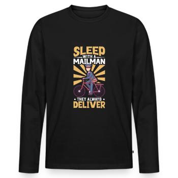 Commis des postes Postlady Postman Post Office - T-shirt manches longues Premium bio Homme - noir - Devant - Nico (187cm)
