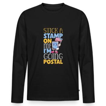 Postal worker mail lady postman mail - Men's Premium Organic Long Sleeve Shirt - black - Front - Nico (187cm)