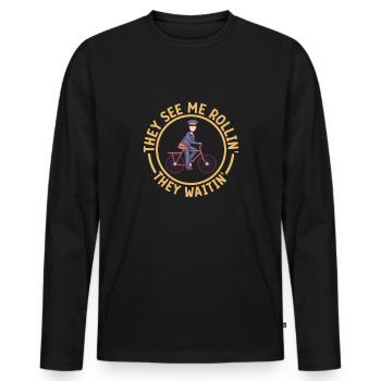 Postal worker mail lady postman mail - Men's Premium Organic Long Sleeve Shirt - black - Front - Nico (187cm)
