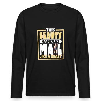Postal worker mail lady postman mail - Men's Premium Organic Long Sleeve Shirt - black - Front - Nico (187cm)