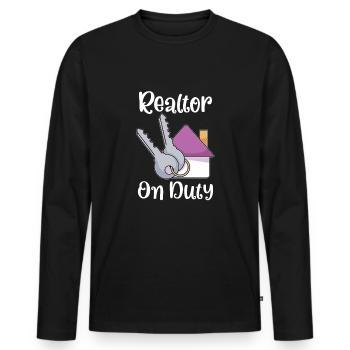 Real Estate Agent Realtor Home Closing Investor - Men's Premium Organic Long Sleeve Shirt - black - Front - Nico (187cm)