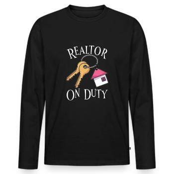 Real Estate Agent Realtor Home Closing Investor - Men's Premium Organic Long Sleeve Shirt - black - Front - Nico (187cm)