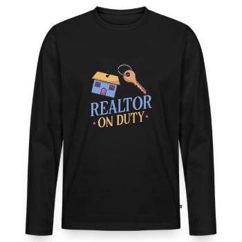 Real Estate Agent Realtor Home Closing Investor - Men's Premium Organic Long Sleeve Shirt - black - Front - Nico (187cm)