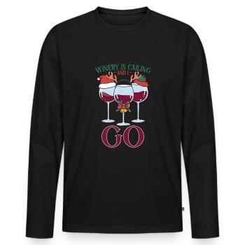 Vinification Vigneron Amateur de vin Amateur de vin - T-shirt manches longues Premium bio Homme - noir - Devant - Nico (187cm)