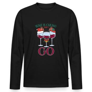 Wine making Wine Maker Wine Lover Wine Fan - Männer Premium Bio Langarmshirt - Schwarz - Vorne - Nico (187cm)