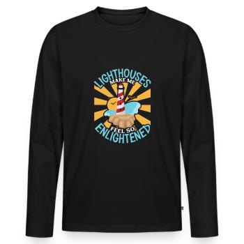 Lighthouse Seaside Nautical I Love Lighthouse - Men's Premium Organic Long Sleeve Shirt - black - Front - Nico (187cm)