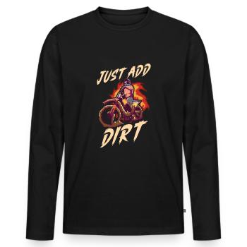 Dirt Bike Dirt Bike Riding Motocross Dirt Biking - Men's Premium Organic Long Sleeve Shirt - black - Front - Nico (187cm)