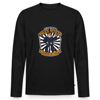 Police Cop Officer Police Office - Men's Premium Organic Long Sleeve Shirt - black - Front - Nico (187cm)