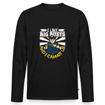 Police Cop Officer Police Office - Men's Premium Organic Long Sleeve Shirt - black - Front - Nico (187cm)