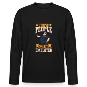 Police Cop Officer Police Office - Men's Premium Organic Long Sleeve Shirt - black - Front - Nico (187cm)