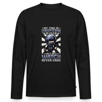 Police Cop Officer Police Office - Men's Premium Organic Long Sleeve Shirt - black - Front - Nico (187cm)