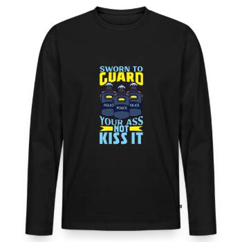 Police Cop Officer Police Office - Men's Premium Organic Long Sleeve Shirt - black - Front - Nico (187cm)