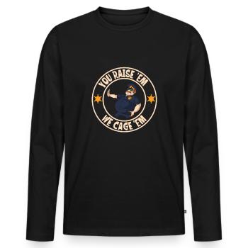 Police Cop Officer Police Office - Men's Premium Organic Long Sleeve Shirt - black - Front - Nico (187cm)