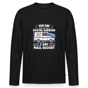 Commis des postes Postlady Postman Post Office - T-shirt manches longues Premium bio Homme - noir - Devant - Nico (187cm)