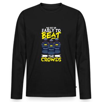 Police Cop Officer Police Office - Men's Premium Organic Long Sleeve Shirt - black - Front - Nico (187cm)