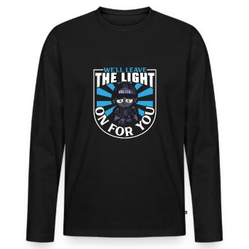 Police Cop Officer Police Office - Men's Premium Organic Long Sleeve Shirt - black - Front - Nico (187cm)