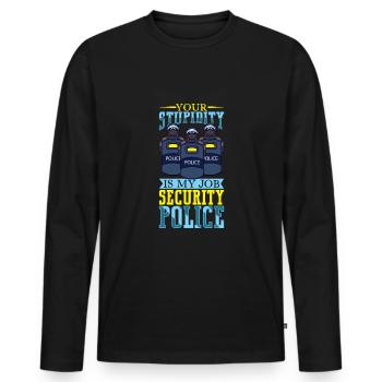 Police Cop Officer Police Office - Men's Premium Organic Long Sleeve Shirt - black - Front - Nico (187cm)