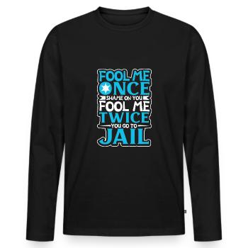 Police Cop Officer Police Office - Men's Premium Organic Long Sleeve Shirt - black - Front - Nico (187cm)
