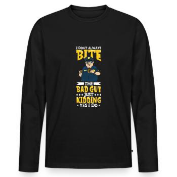 Police Cop Officer Police Office - Men's Premium Organic Long Sleeve Shirt - black - Front - Nico (187cm)