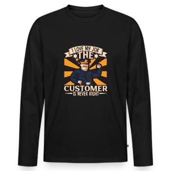 Police Cop Officer Police Office - Men's Premium Organic Long Sleeve Shirt - black - Front - Nico (187cm)
