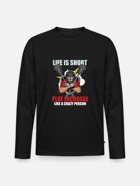 Lacrosse-spieler Lacrosse-trainer Lax Player - Männer Premium Bio Langarmshirt - Schwarz
