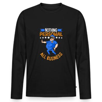 Police Cop Officer Police Office - Men's Premium Organic Long Sleeve Shirt - black - Front - Nico (187cm)