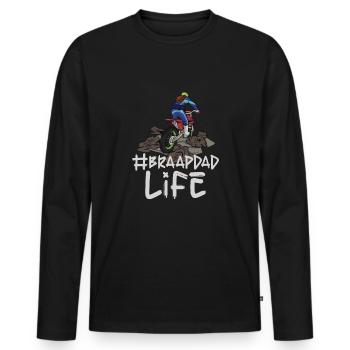 Dirt Bike Dirt Bike Riding Motocross Dirt Biking - Men's Premium Organic Long Sleeve Shirt - black - Front - Nico (187cm)