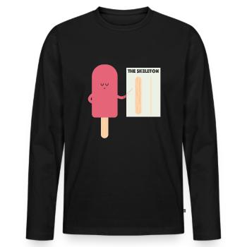 Skelett Eis | lustige Bilder, lustige Sprüche - Männer Premium Bio Langarmshirt - Schwarz - Vorne - Nico (187cm)