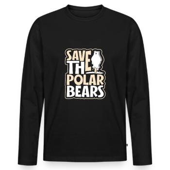 Polar Bear Global Warming Artic Seal hunting Ursus - Men's Premium Organic Long Sleeve Shirt - black - Front - Nico (187cm)