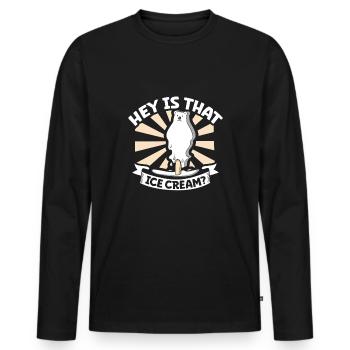 Polar Bear Global Warming Artic Seal hunting Ursus - Men's Premium Organic Long Sleeve Shirt - black - Front - Nico (187cm)