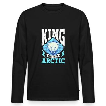 Polar Bear Global Warming Artic Seal hunting Ursus - Men's Premium Organic Long Sleeve Shirt - black - Front - Nico (187cm)