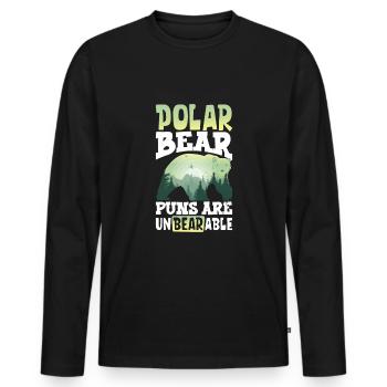 Polar Bear Global Warming Artic Seal hunting Ursus - Men's Premium Organic Long Sleeve Shirt - black - Front - Nico (187cm)