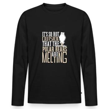 Polar Bear Global Warming Artic Seal hunting Ursus - Men's Premium Organic Long Sleeve Shirt - black - Front - Nico (187cm)