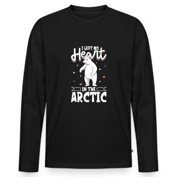 Polar Bear Global Warming Artic Seal hunting Ursus - Men's Premium Organic Long Sleeve Shirt - black - Front - Nico (187cm)