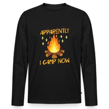 Scout Camping Outdoor Campfire Hiking Backpacking - Männer Premium Bio Langarmshirt - Schwarz - Vorne - Nico (187cm)