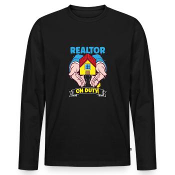 Real Estate Agent Realtor Home Closing Investor - Men's Premium Organic Long Sleeve Shirt - black - Front - Nico (187cm)